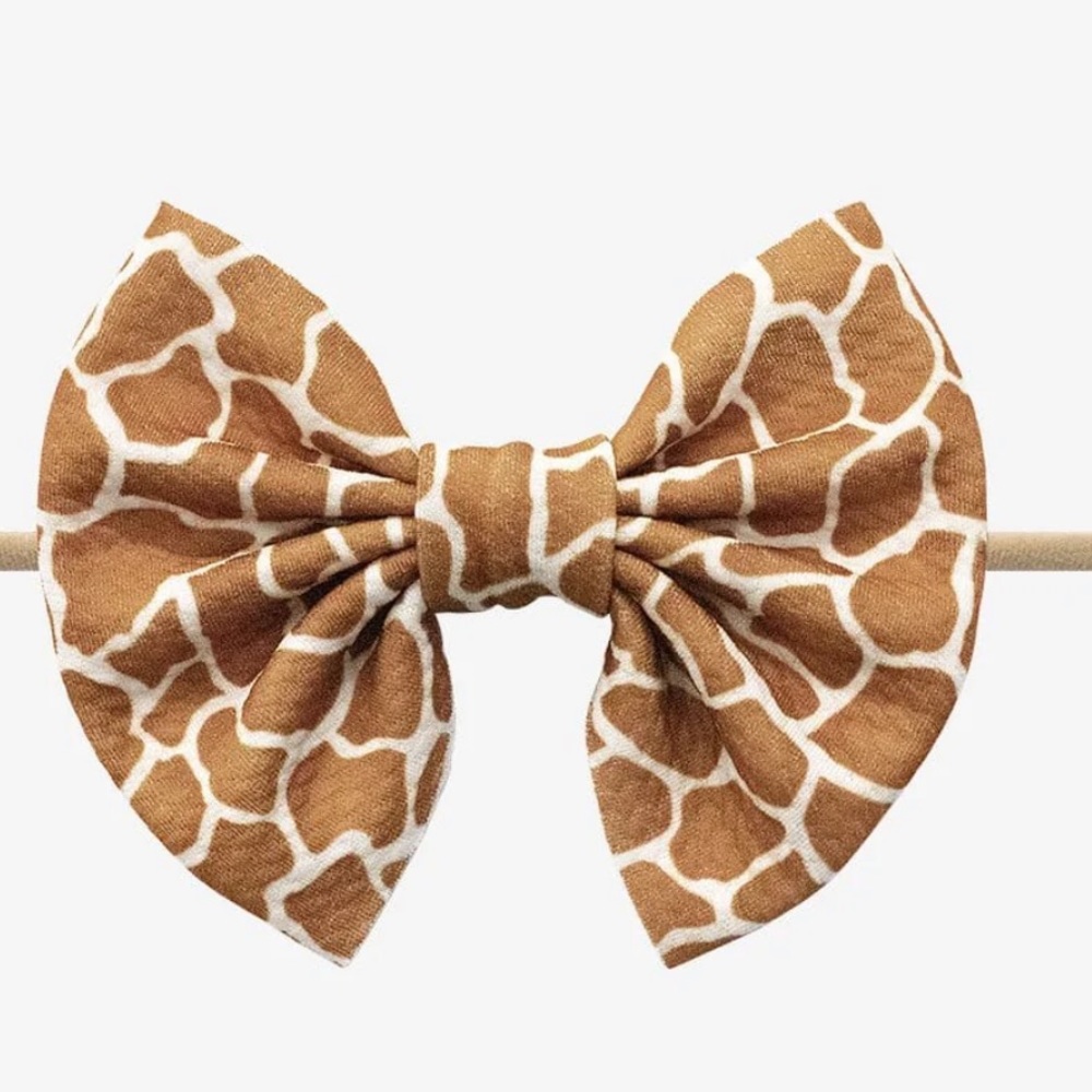Posh peanut giraffe print Billy Lulu Nylon Headband